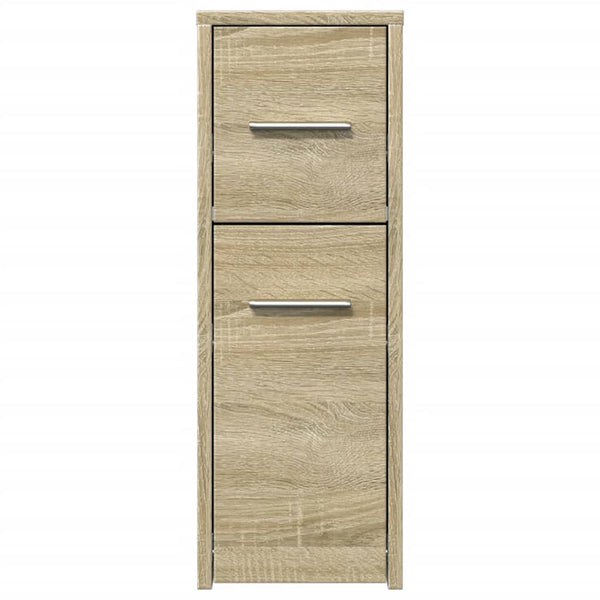 Sonoma-Eiche schmaler Badezimmerschrank auf Rollen Draghici (Holz)