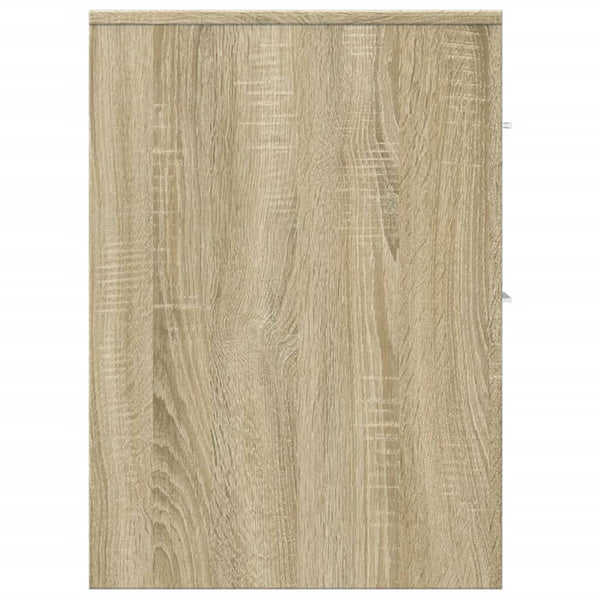 Sonoma-Eiche schmaler Badezimmerschrank auf Rollen Draghici (Holz)