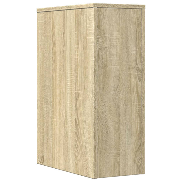Sonoma-Eiche schmaler Badezimmerschrank auf Rollen Draghici (Holz)