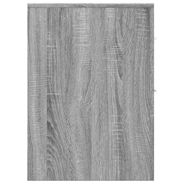 Grauer schmaler Badezimmerschrank auf Rollen Draghici (Sonoma Holz)
