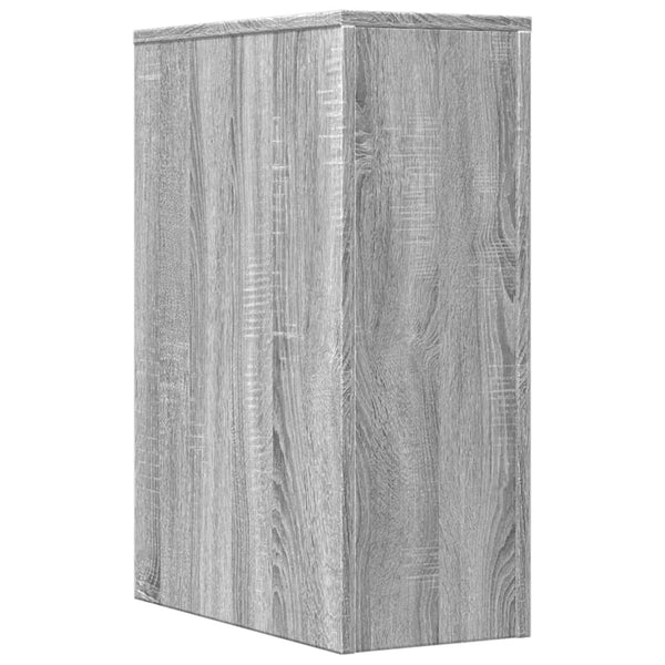 Grauer schmaler Badezimmerschrank auf Rollen Draghici (Sonoma Holz)
