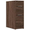 Brauner schmaler Badschrank Draghici (mit Rollen, Eichenholz)