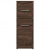 Brauner schmaler Badschrank Draghici (mit Rollen, Eichenholz)