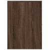 Brauner schmaler Badschrank Draghici (mit Rollen, Eichenholz)