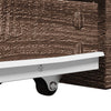 Brauner schmaler Badschrank Draghici (mit Rollen, Eichenholz)