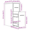 Brauner schmaler Badschrank Draghici (mit Rollen, Eichenholz)