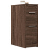 Brauner schmaler Badschrank Draghici (mit Rollen, Eichenholz)