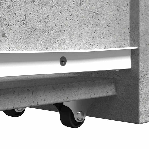 Betongrauer schmaler Badschrank auf Rollen Arthur (Holz)
