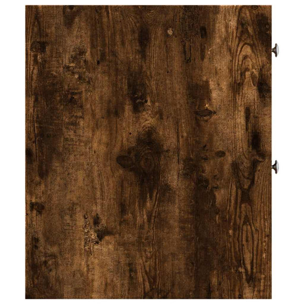 Schmaler Badezimmerschrank auf Rollen aus Rauchfichte Arthur (Holz)