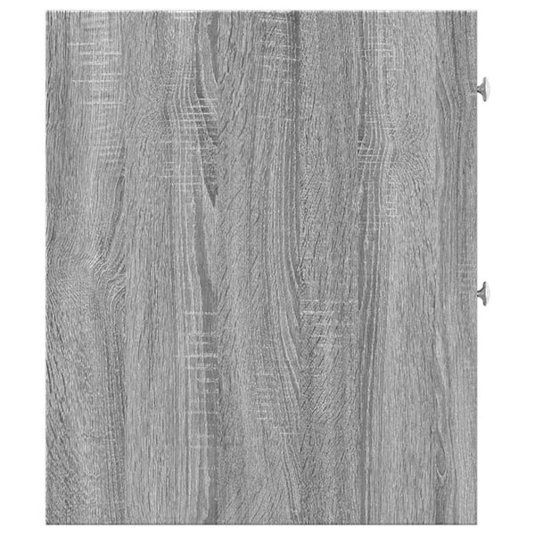 Grauer schmaler Badezimmerschrank auf Rollen Arthur (Sonoma-Holz)