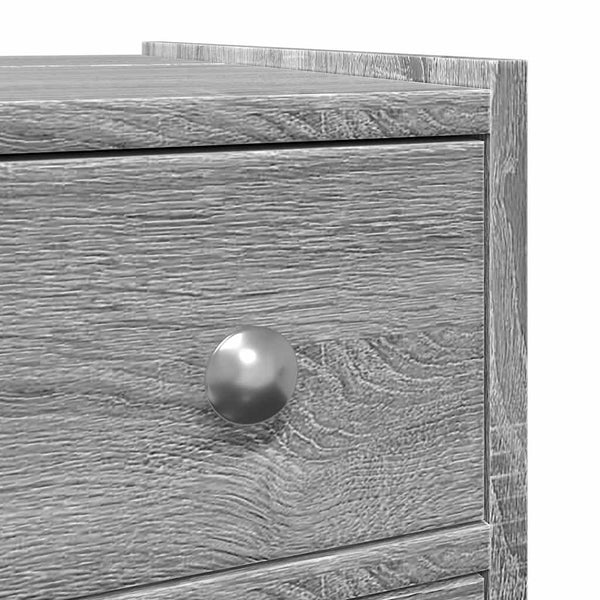 Grauer schmaler Badezimmerschrank auf Rollen Arthur (Sonoma-Holz)