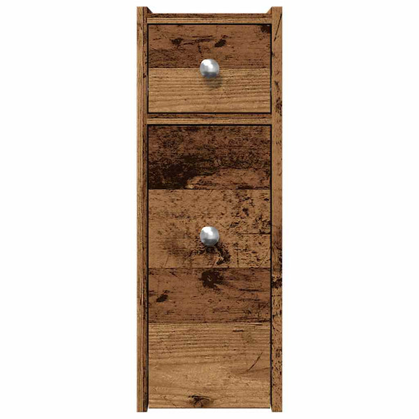 Alter, schmaler Badezimmerschrank Arthur (auf Rollen, Holz)