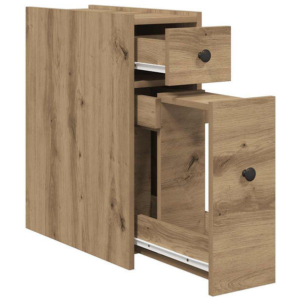 Badschrank auf Rollen Arthur aus massivem Eichenholz
