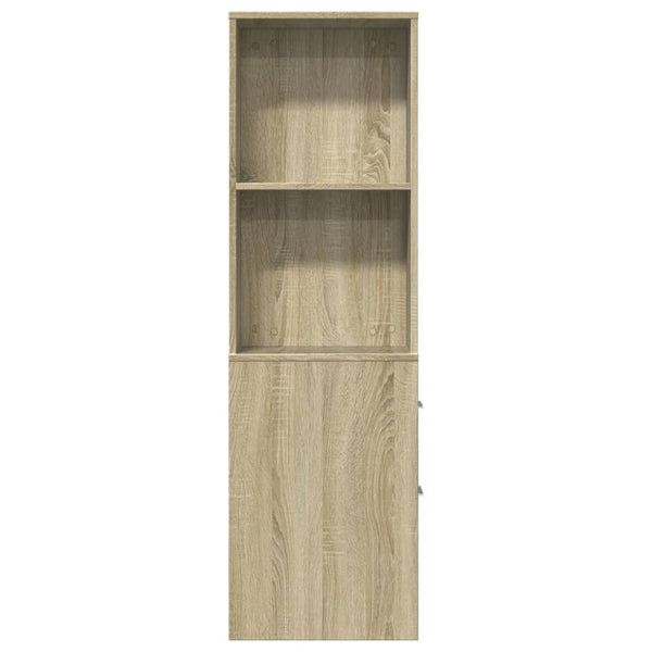 Sonoma-Eiche schmaler Badezimmerschrank auf Rollen Gellerd (Holz)