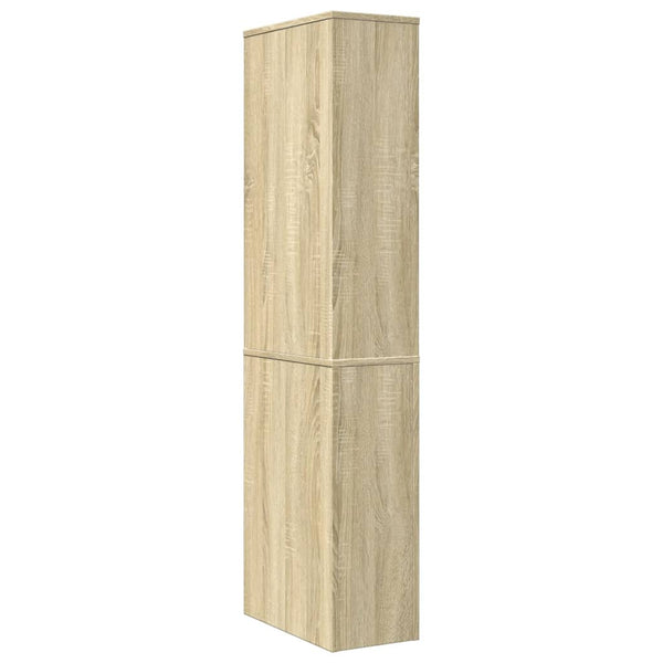 Sonoma-Eiche schmaler Badezimmerschrank auf Rollen Gellerd (Holz)