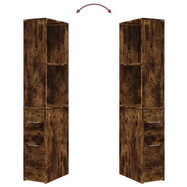Savutammi schmaler Badezimmerschrank mit Rollen Gellerd (Holz)