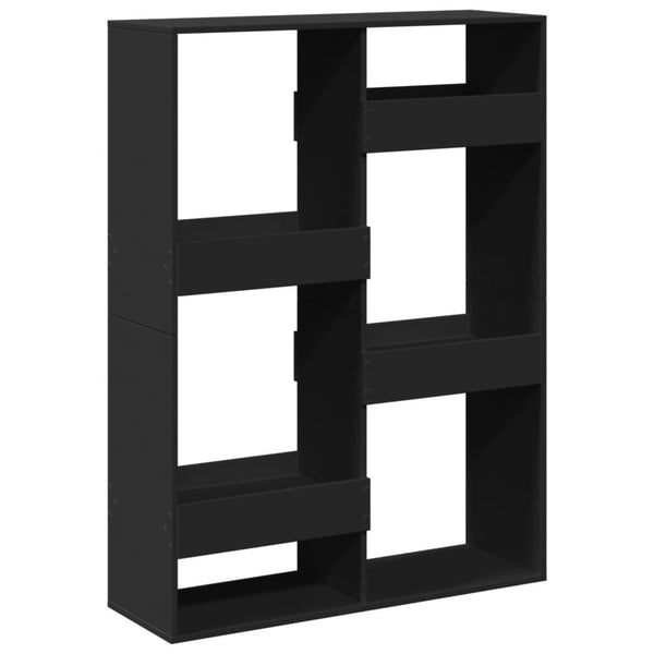 Schwarzes Bücherregal Brandusha 100x33x135cm (Holz)