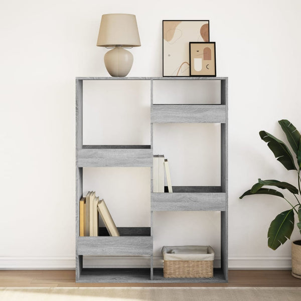 Graues Bücherregal Brandusha 100x33x135cm (Holz)