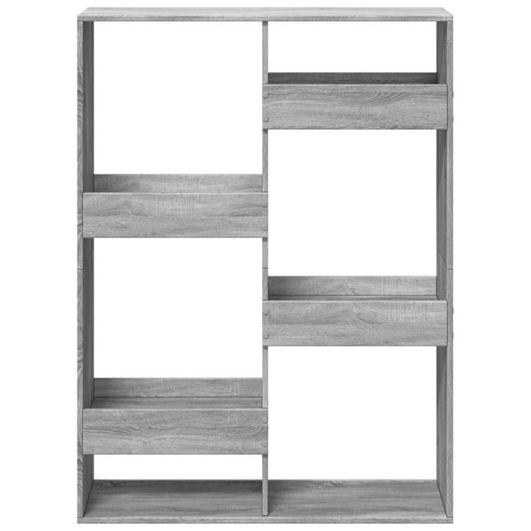 Graues Bücherregal Brandusha 100x33x135cm (Holz)