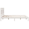 Bettgestell Weiß Überlänge ohne Matratze Nichita 160x210cm (Massivholz)