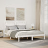 Bettgestell Weiß Überlänge ohne Matratze Nichita 160x220cm (Massivholz)