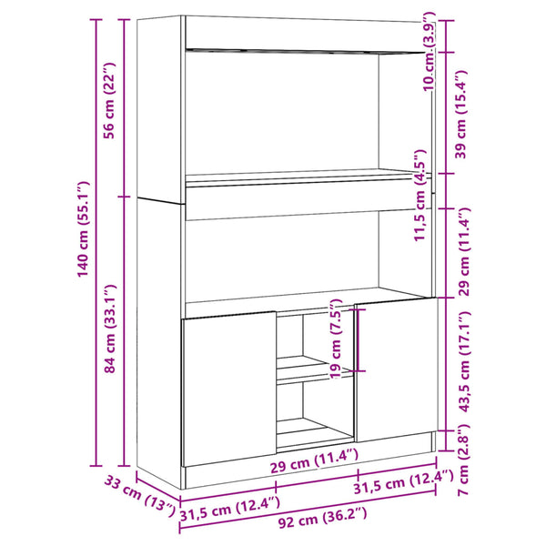 Weißer Schrank Talpau 92x33x140cm (Holz)