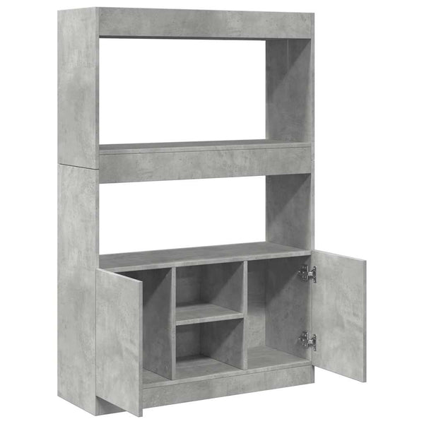 Betongrauer Schrank Talpau 92x33x140cm (Holz)