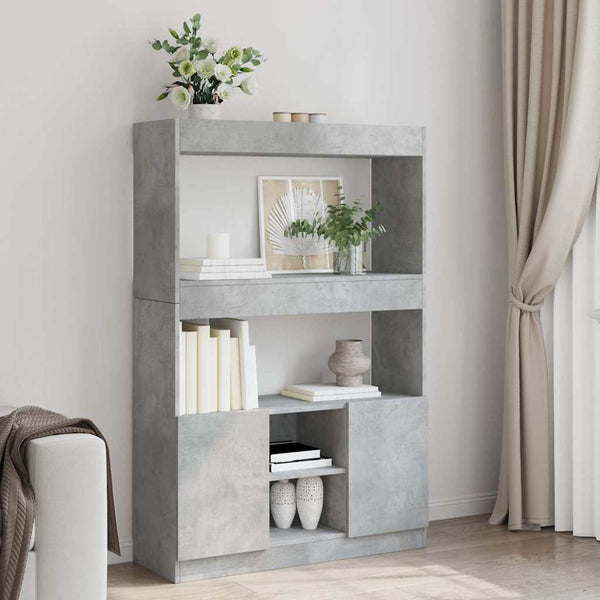 Betongrauer Schrank Talpau 92x33x140cm (Holz)