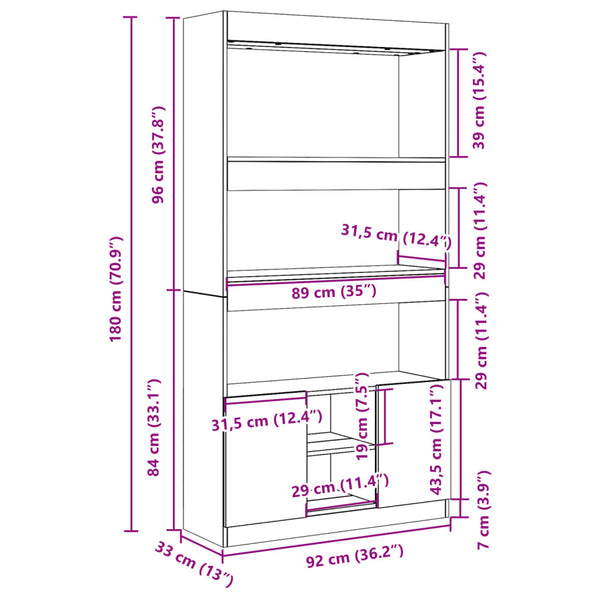 Weißer Schrank Talpau 92x33x180cm (Holz)