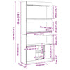 Betongrauer Schrank Talpau 92x33x180cm (Holz)