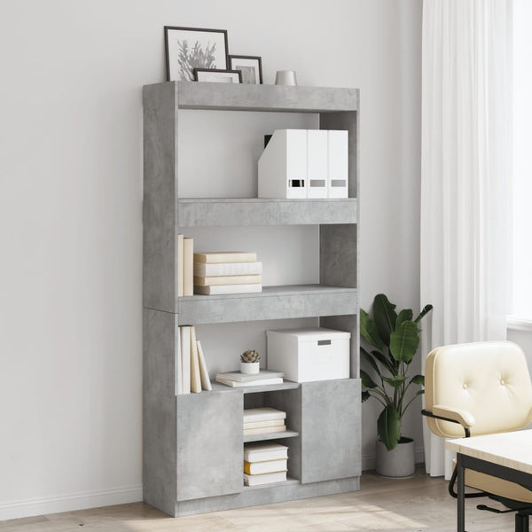 Betongrauer Schrank Talpau 92x33x180cm (Holz)
