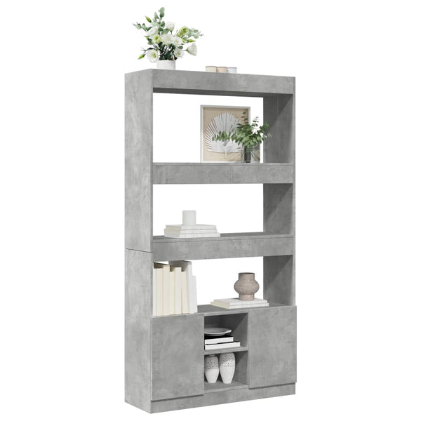 Betongrauer Schrank Talpau 92x33x180cm (Holz)
