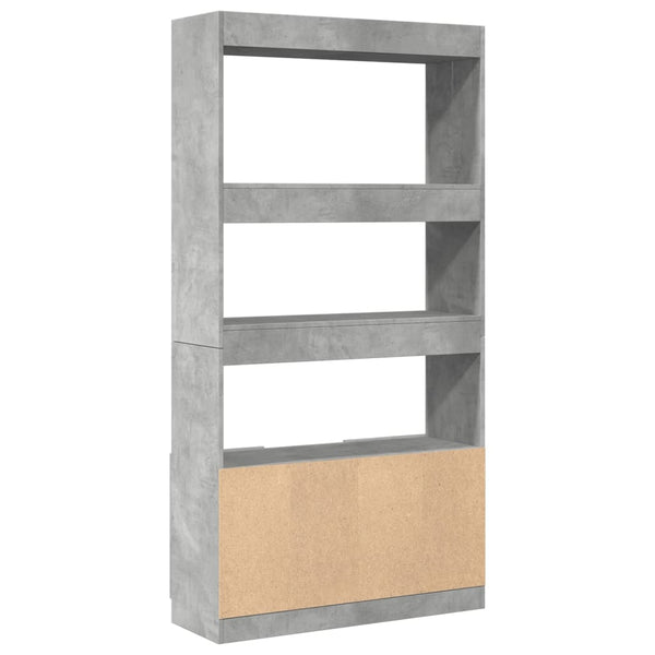 Betongrauer Schrank Talpau 92x33x180cm (Holz)