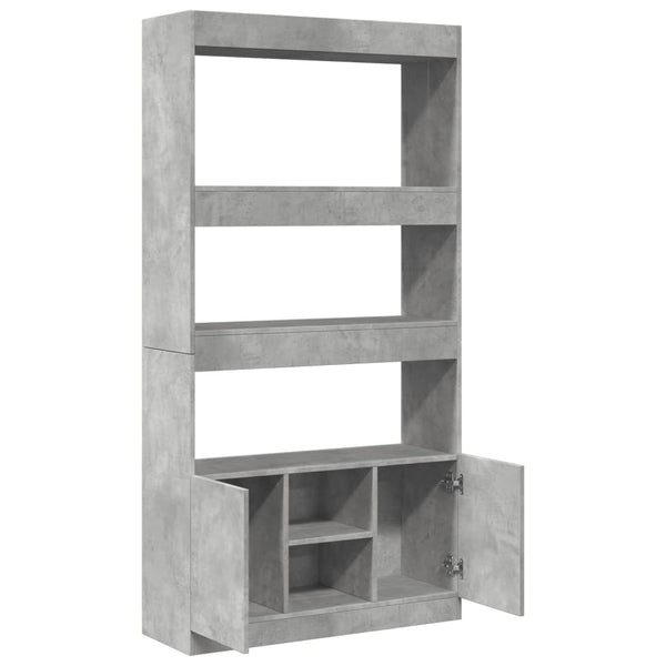 Betongrauer Schrank Talpau 92x33x180cm (Holz)