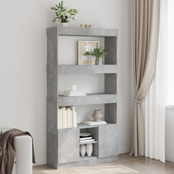 Betongrauer Schrank Talpau 92x33x180cm (Holz)