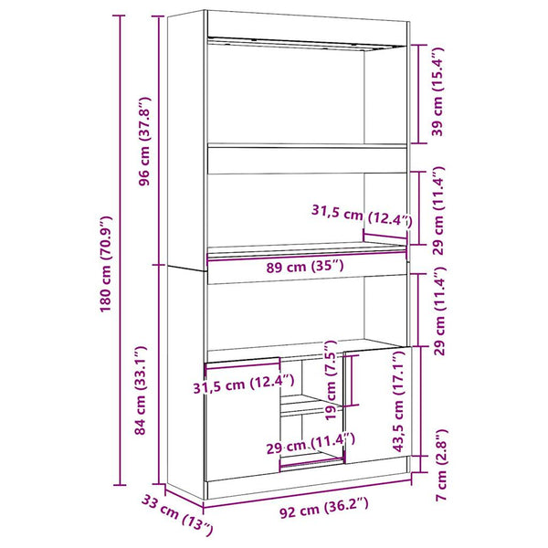 Alter Holzschrank Talpau 92x33x180cm (Holz)