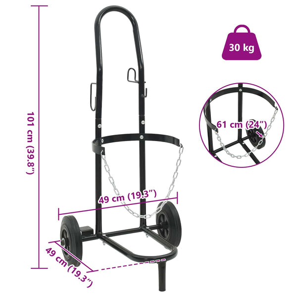 Wagen Schwarz und rot 49 x 49 x 101 cm Stahl