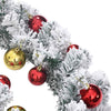 Grüner Weihnachtskranz mit Dekoration und LED-Beleuchtung, Muazil 20 m (PVC)