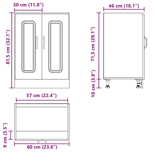 Waschtischunterschrank Kalmar Tacue schwarz 60x46x81,5cm