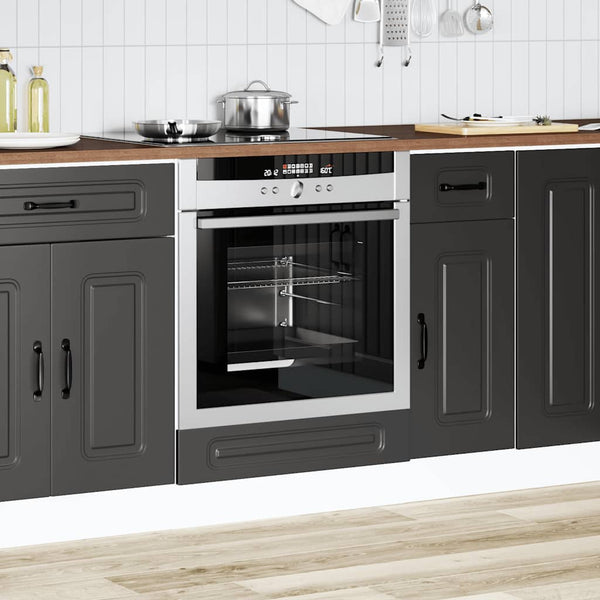 Schwarzer Ofenschrank Kalmar Tacue (Holz)