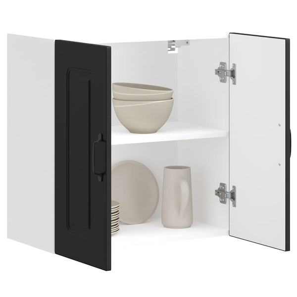 Tacue Kalmar schwarzer Küchenoberschrank (Holzoptik)