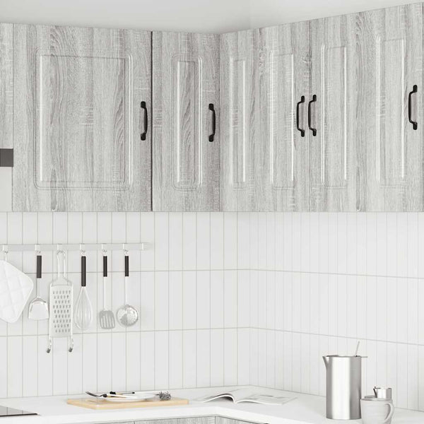 Tacue Calmar grauer Eckküchenwandschrank (Holzdesign)