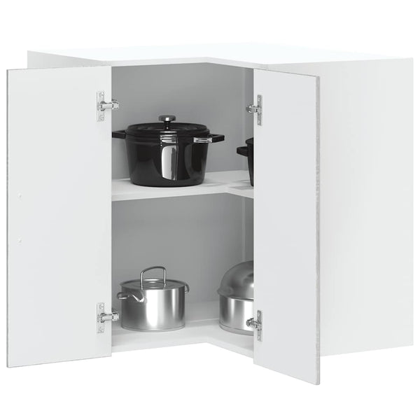 Tacue Calmar grauer Eckküchenwandschrank (Holzdesign)