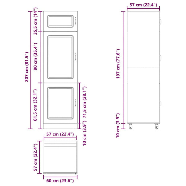 Tacue Küchenschrank Kalmar Grau (Holzdesign)