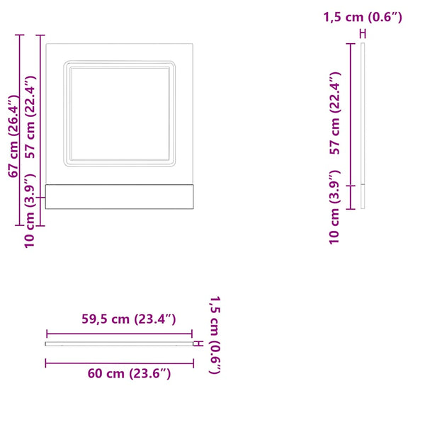 Kalmar Tacue Spülmaschinenblende grau 60x1,5x67cm