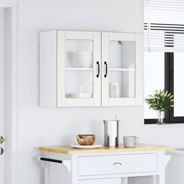 Küchenwandschrank Lucca Armie mit weißer Glastür
