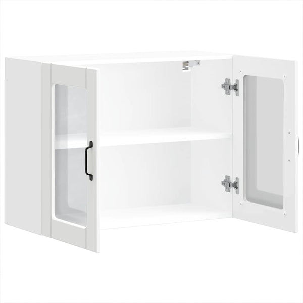Küchenwandschrank Lucca Armie mit weißer Glastür