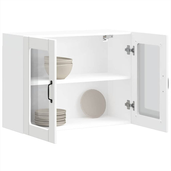 Küchenwandschrank Lucca Armie mit weißer Glastür