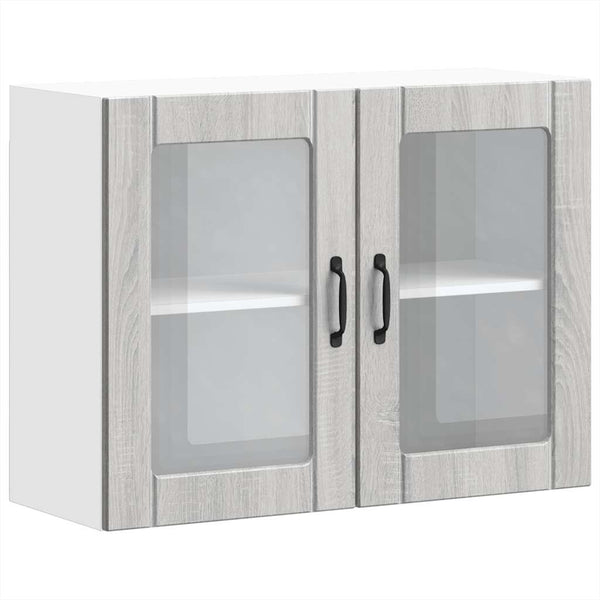 Grauer Küchenwandschrank mit Glastüren Lucca Armie (Sonoma)