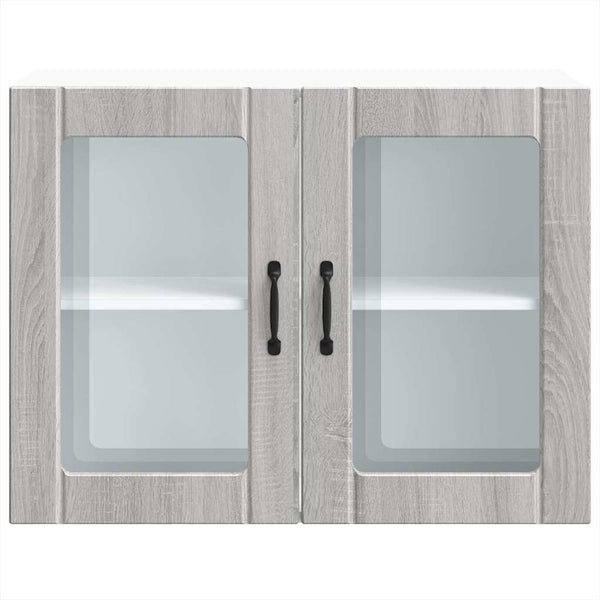 Grauer Küchenwandschrank mit Glastüren Lucca Armie (Sonoma)